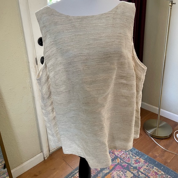 NEW Lafayette 148 NY Sleeveless Tweed like textured Lined Sleeveless Blouse 24W - Picture 6 of 16